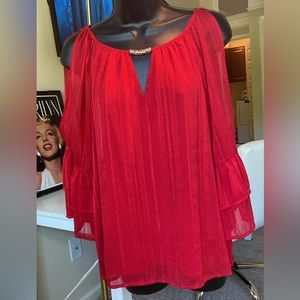 cut out red blouse